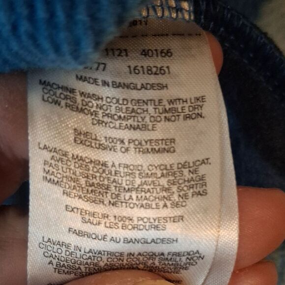 Columbia Navy and Light Blue Checkered Fleece Jacket size medium - Picture 3 of 6